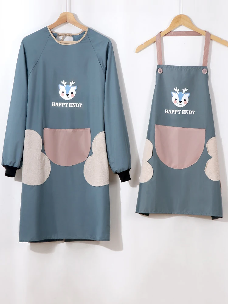 

Vanzlife передник с длинными рукавами бытовой кухонный водонепроницаемый и масляный комбинезон женский Униформа для приготовления пищи Новый ...