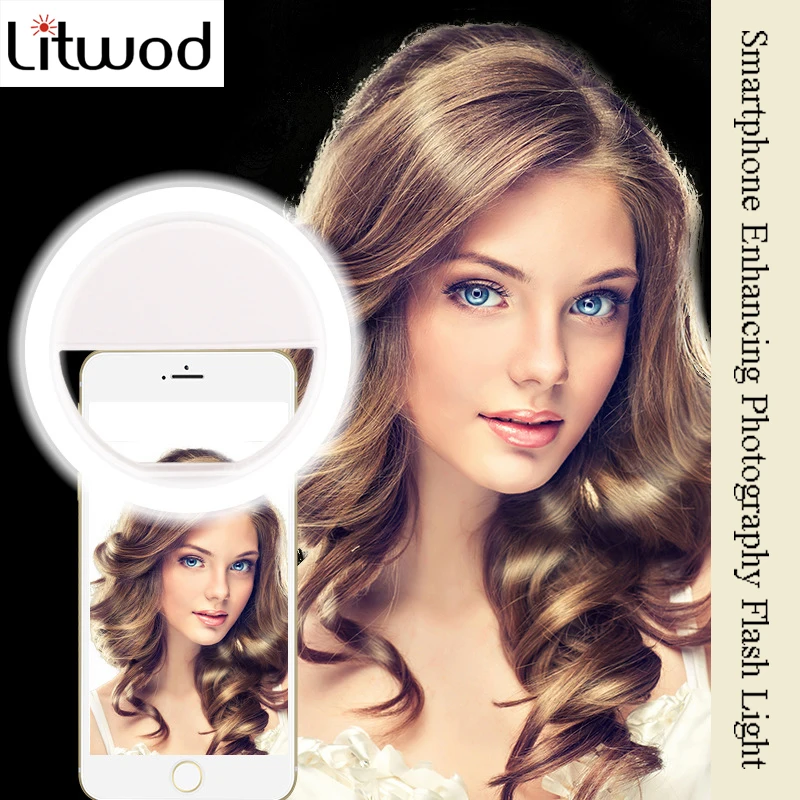 Кольцевая вспышка Litwod Z28 для селфи с мобильного телефона лампа красивым