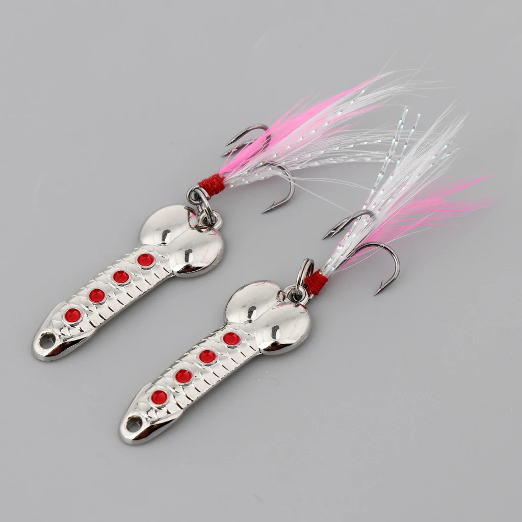 2 pcs Casting Spoons Lures Hard VIB Metal Wobble Fish Sinking Spinners Bait with Treble Hook Funny Fishing Gear | Спорт и