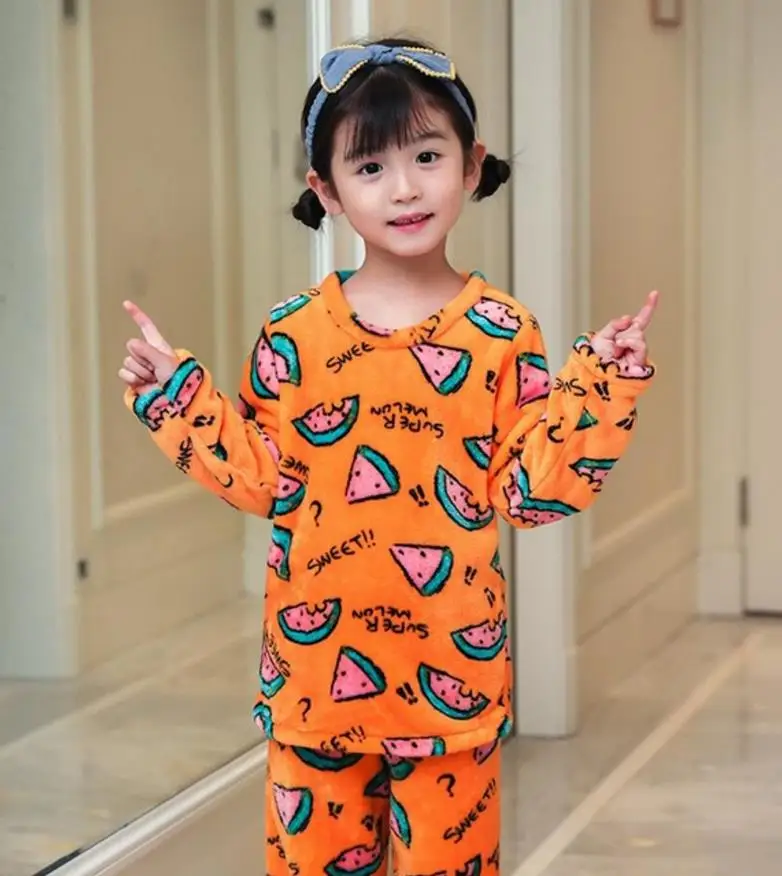 style 15 Детские пижамные комплекты, Детская Пижама, Детский костюм для сна, детская одежда для сна, зимняя теплая детская пижама, домашняя одежда для мальчиков и девочек - Цвет: style 15