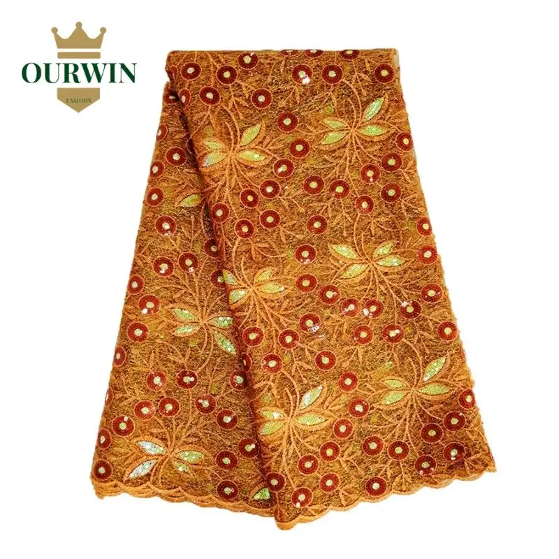 Светильник желтая кружевная ткань для африканского свадебного платья