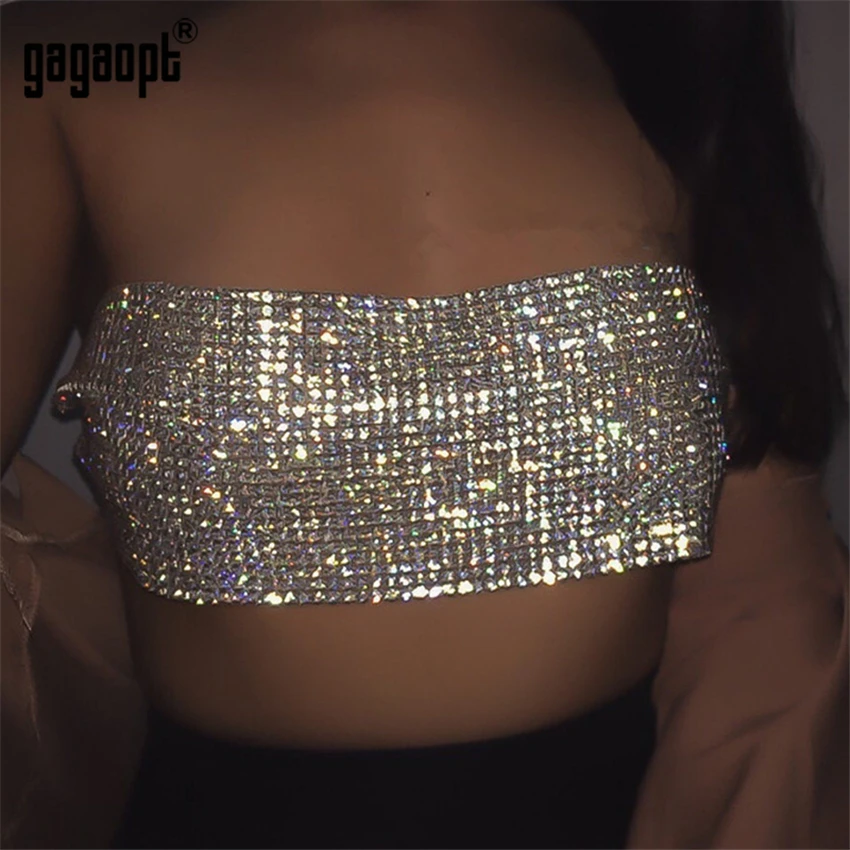 Женский укороченный топ с металлическими цепочками Gagaopt серебристый/Золотой Топ