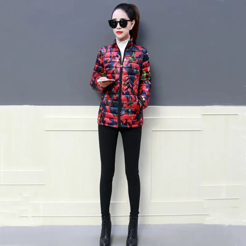 

Woman Parkas 2021 Winter Clothes Women Coat Flower Print Warm Jacket Doudoune Femme Streetwear Plus Size XL-6XL