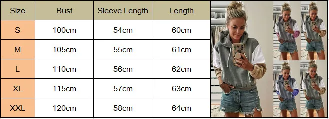 

2019 New Fashion Women Patchwork Long Sleeve Autumn Hoodie Lady Casual Hooded Pullover Sweatshirt Plus Size