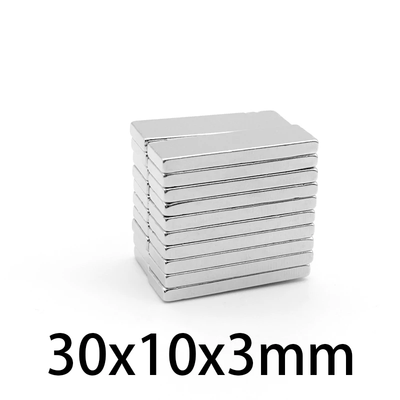 5-50 adet 30x10x3mm blok güçlü N35 mıknatıslar 30mmX10mmx3mm sac kalıcı mıknatıs 30*10*3mm güçlü neodimyum manyetik 30*10*3