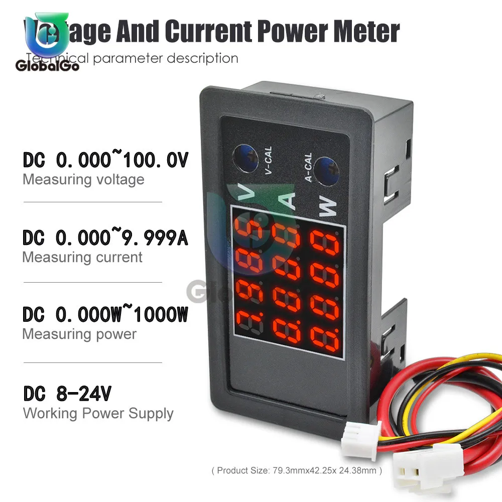3 in 1 DC Voltage Current Power Tester Meter Analyzer 100V 10A 1000W Red LED Digital Voltmeter Ammeter Wattmeter | Инструменты