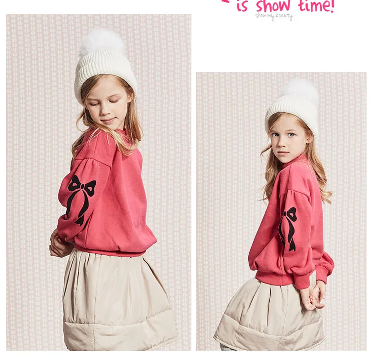 DBK11210 dave bella winter girls skirts casual solid children knee-length dance skirt kid's clothes