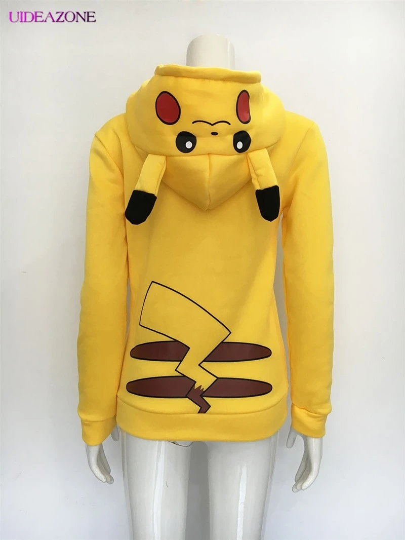 Женские повседневные толстовки с капюшоном UIDEAZONE повседневная куртка Пикачу на