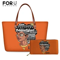 forudesigns brand design luxury hand bags women 3d black art magic girl print 2pcsset handbagwallet females top handle bags