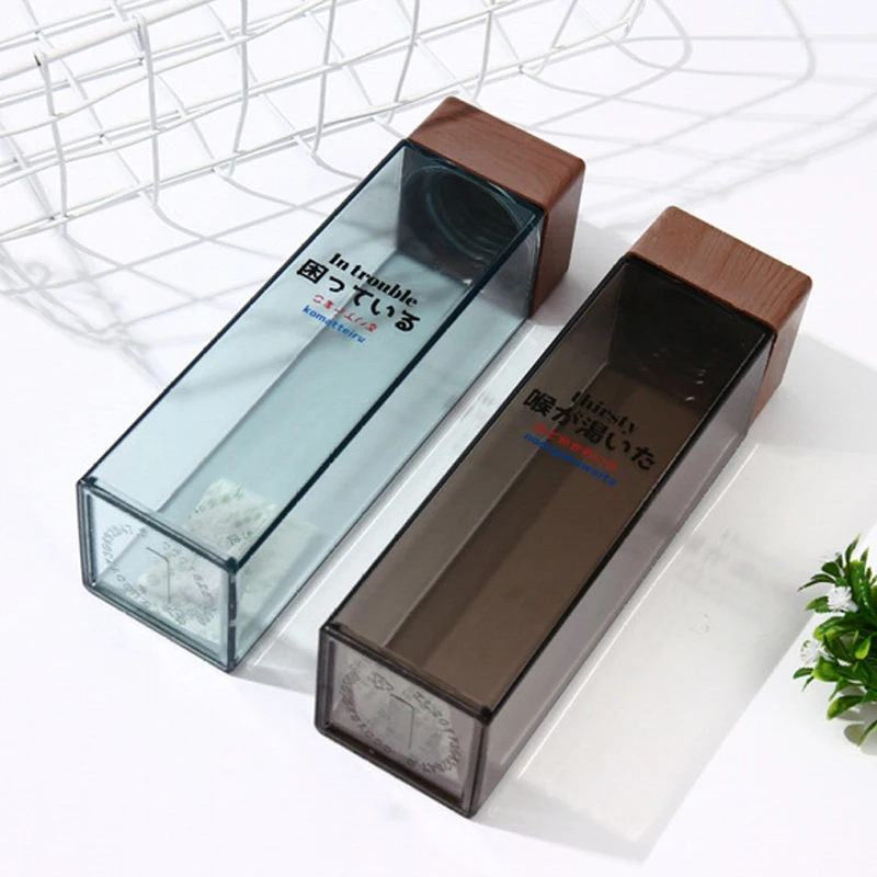 Квадратная бутылка для воды Спортивная школьная питья в японском стиле не