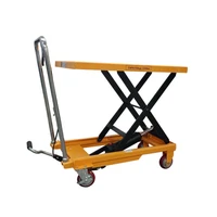 fork lift ce manual hydraulic trolley lift table light weight table size hand valve 300kg 500kg 81550050mm fixed handle 210mm