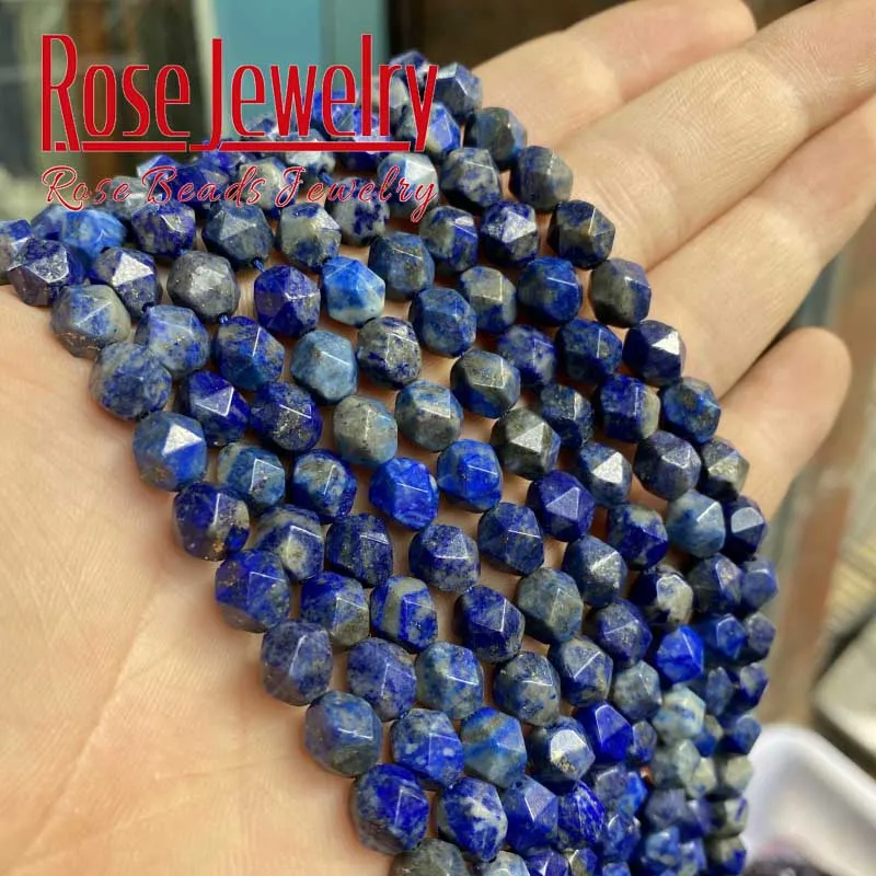 Натуральные оправленные камни лазурита без нитей для создания украшений браслета своими руками, аксессуары, оптовая цена 4/6/8/10 мм.