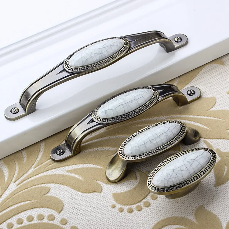 Классические керамические ручки с узором и винтажным ажурным керамическая ручка