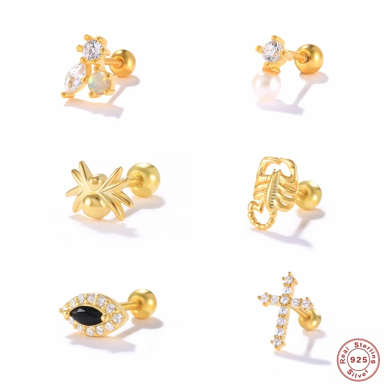 

Женские серьги-гвоздики из серебра с цирконом