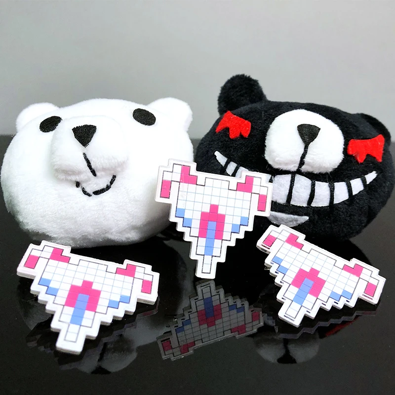 1 пара Dangan Ronpa Danganronpa заколка для волос Дзюнко Эносима Mono Kuma Белый Черный Медведь