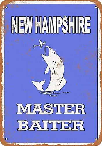 

Metal Sign - New Hampshire Bass Fishing Master Baiter - Vintage Decorative Tin Sign
