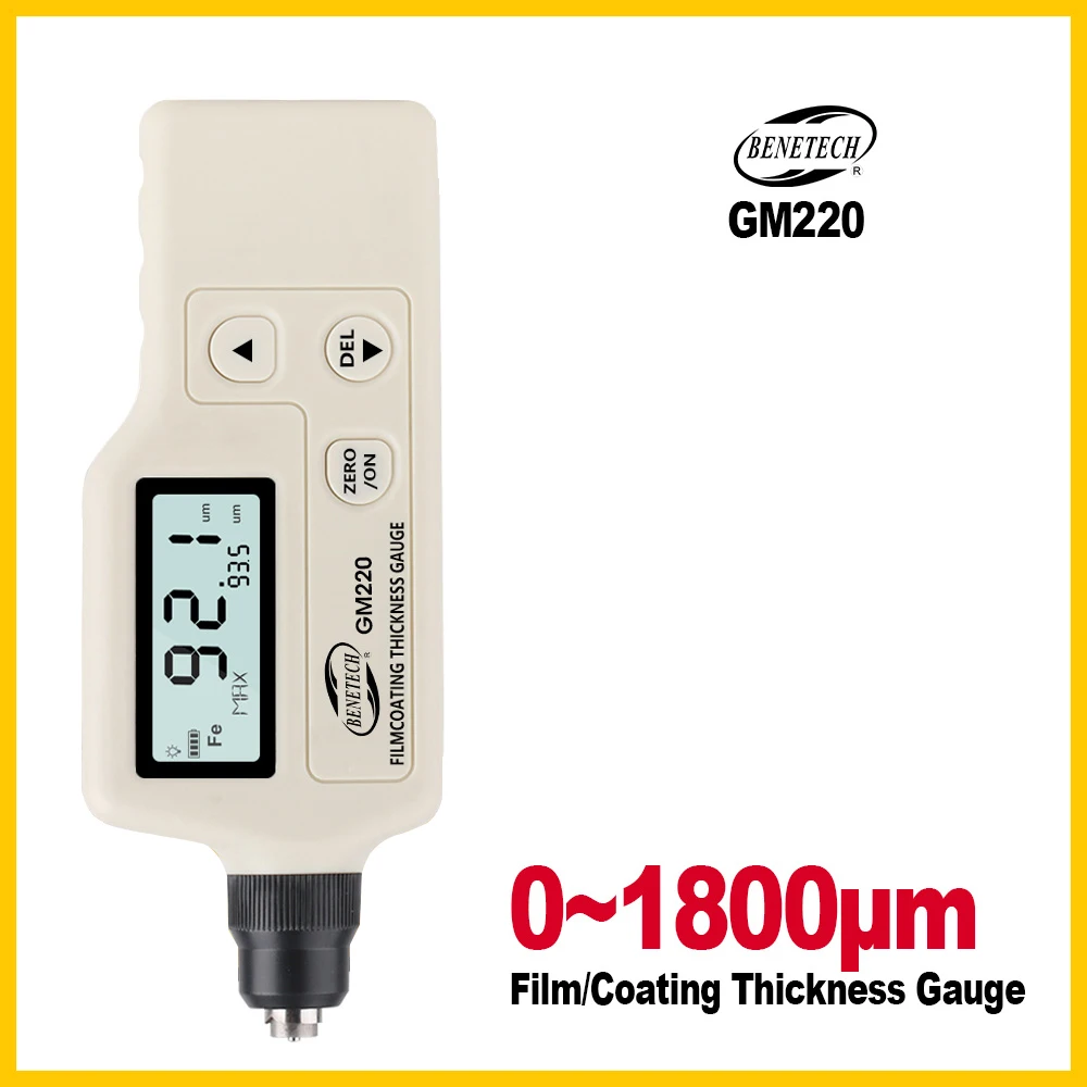 

Digital Paint Coating Thickness Gauge Car Detector Automotive Coating Refinishing Car Paint Tester Meter GM220-BENETECH