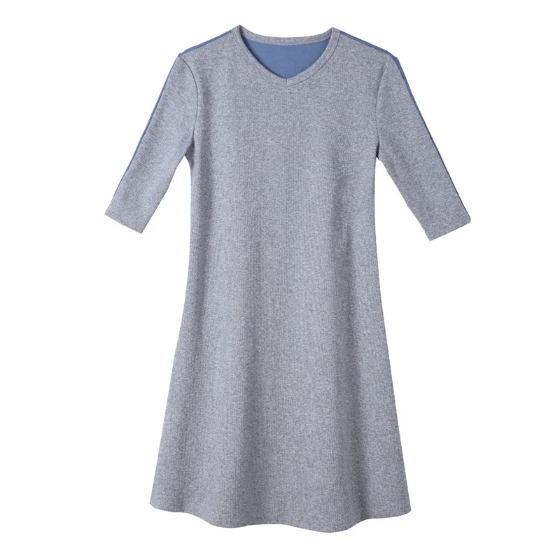

Spring and summer 2021 two color large cotton dress