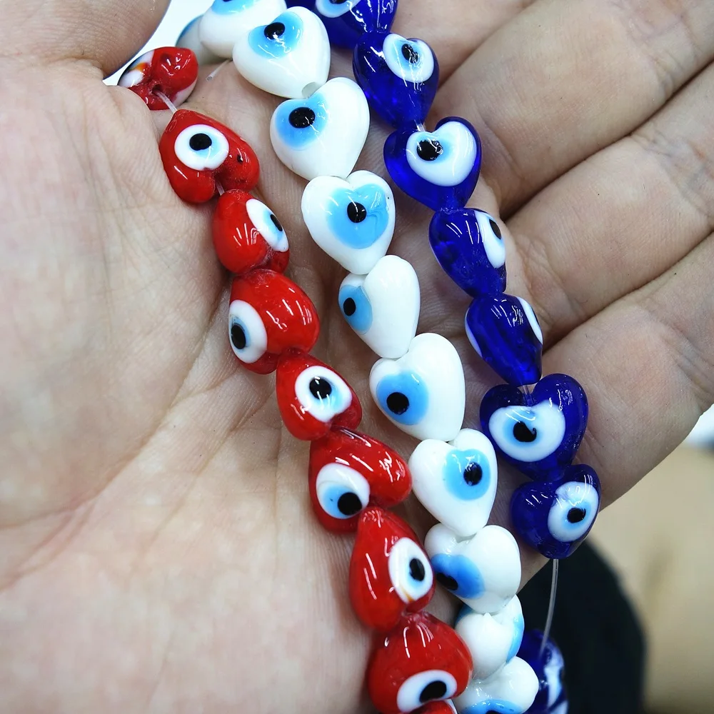 12 мм смешанные цвета Любовник Сердце глаз Стеклянные бусины для изготовления