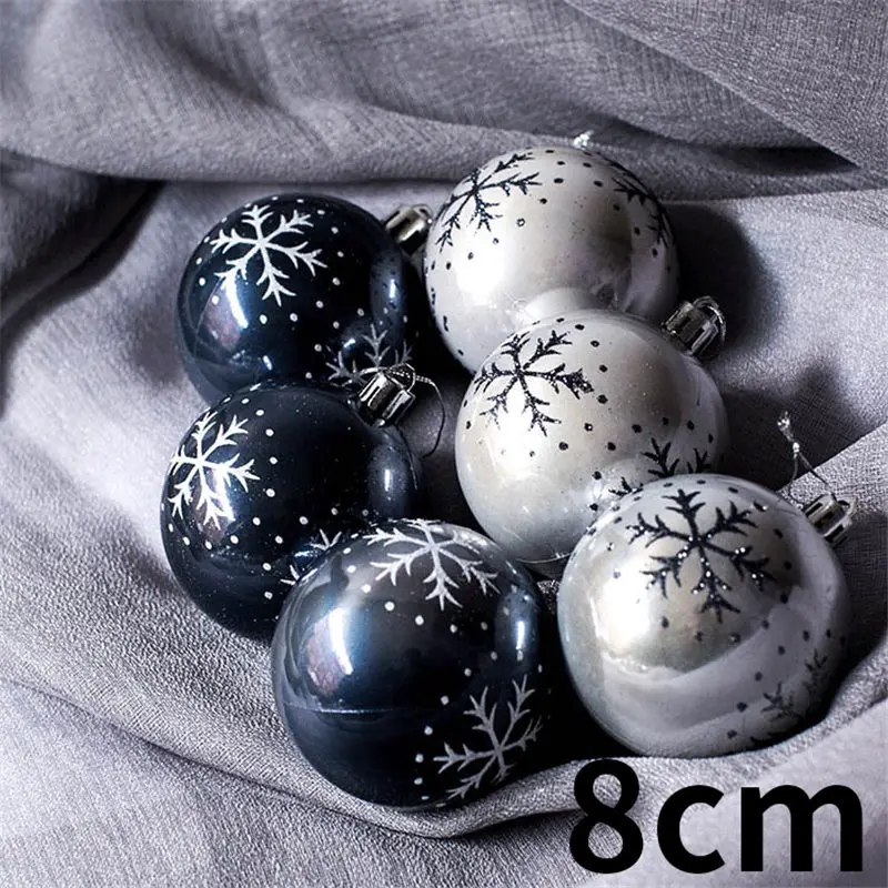 2PD-62602 6 шт./лот, многоцветные пластиковые шары, рождественские елочные украшения, подвесные Подвески, ремесло, год, Рождество, Декор для дома, вечерние украшения, 62603 - Цвет: 2PD-62602