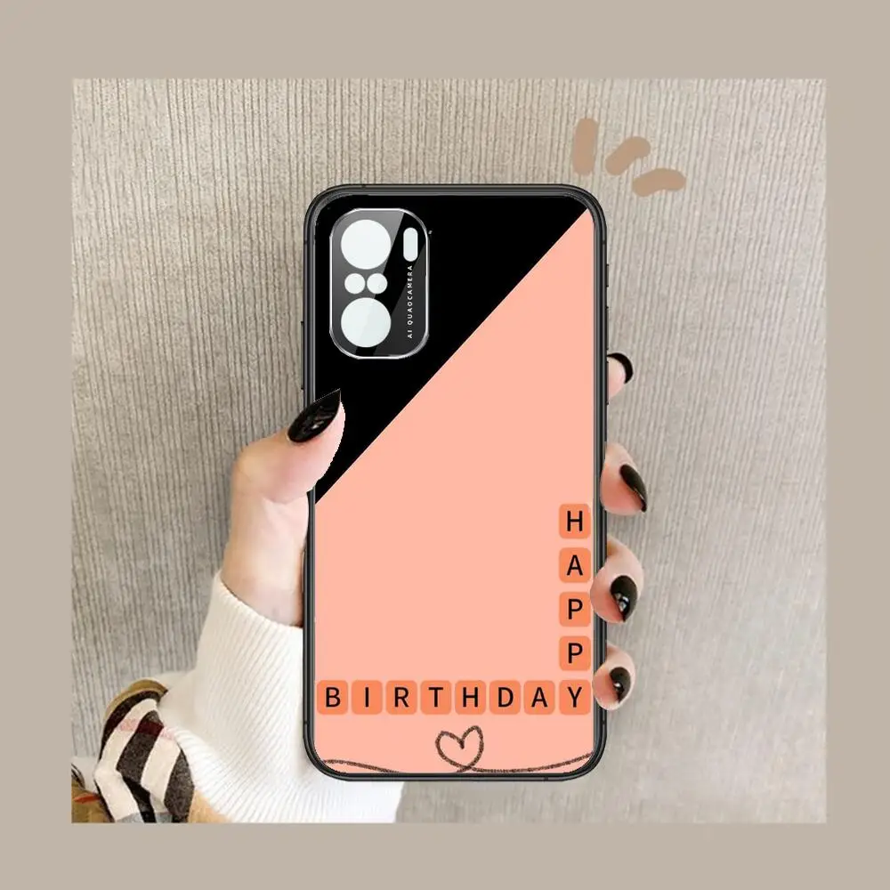 

Happy birthday Phone Case For xiaomi redmi POCO F1 F2 F3 X3 Pro M3 9C 10T Lite NFC Black Cover Silicone Back Prett mi 10 ultra c