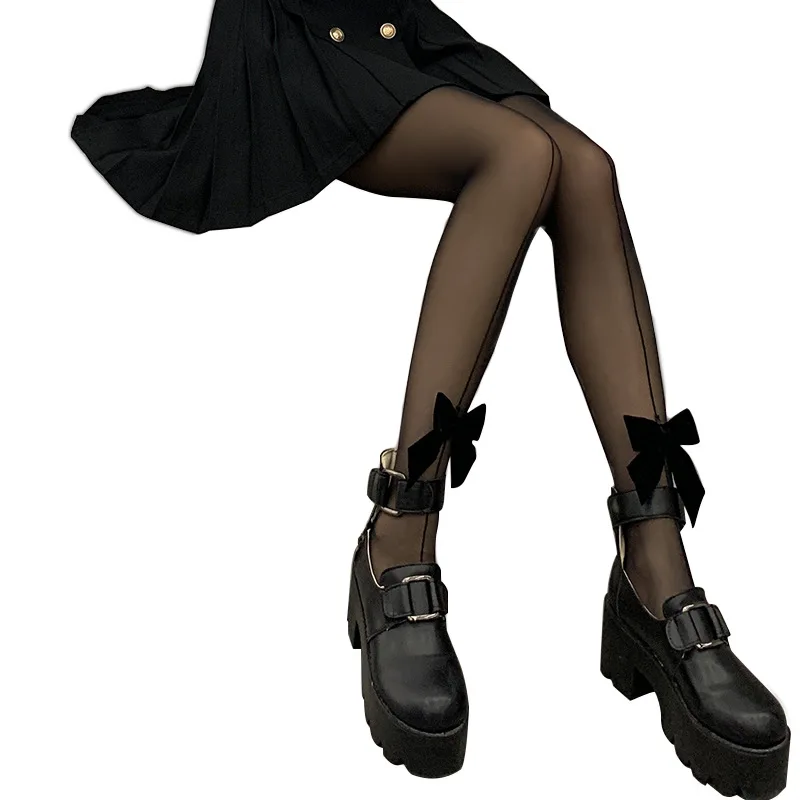 

Tights Women 2021 New Straight Line Large Bow Pantyhose, Sexy Seamless Pantyhose Personalized Fashion Anti Hook Silk Socks