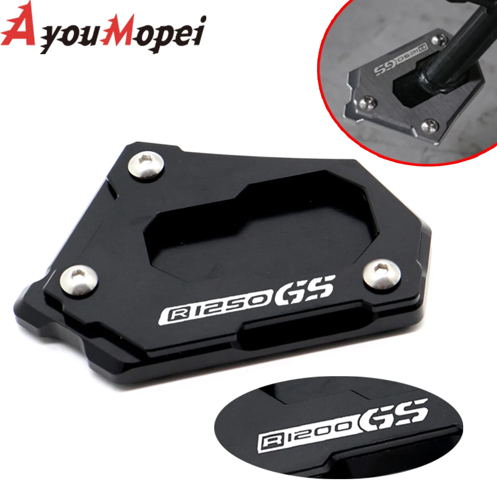 

For BMW R1250GS Adventure R 1200 GS LC R1200GS Adv CNC Kickstand Side Stand Vergroter Plaat Extension Pad LOGO R1200GS ,R1250GS