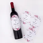 20 шт.лот стильные персонализированные наклейки для винных бутылок с розовыми цветами, индивидуальные этикетки для новорожденных на день рождения