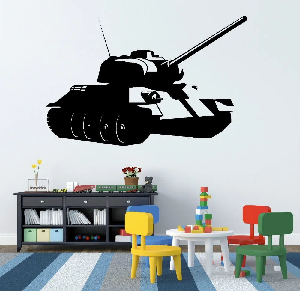 

Environmental War military weapons tank wall stickers vinyl DIY boy room Art Mural wall decals home decor F-180
