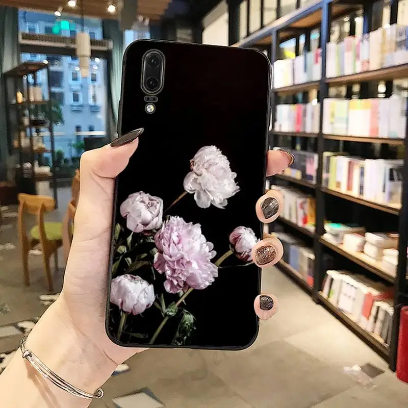 

Flower Pink Peonies Peony pattern Anti-fall mobile Phone Case coque For Huawei honor Mate P 10 20 30 40 Pro 10i 9 10 20 8 x Lite