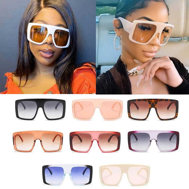 Солнцезащитные очки в стиле оверсайз для мужчин и женщин цельные квадратные
