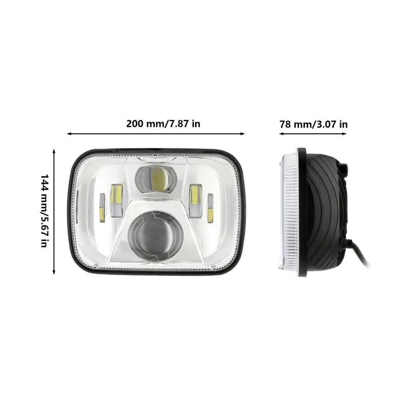 

AUXBEAM 12V 6000K Car LED Suqare Headlights Running Light Hi-Lo Beam Lamp For Jeep Wrangler YJ/Cherokee XJ/Comanche MJ/Ford