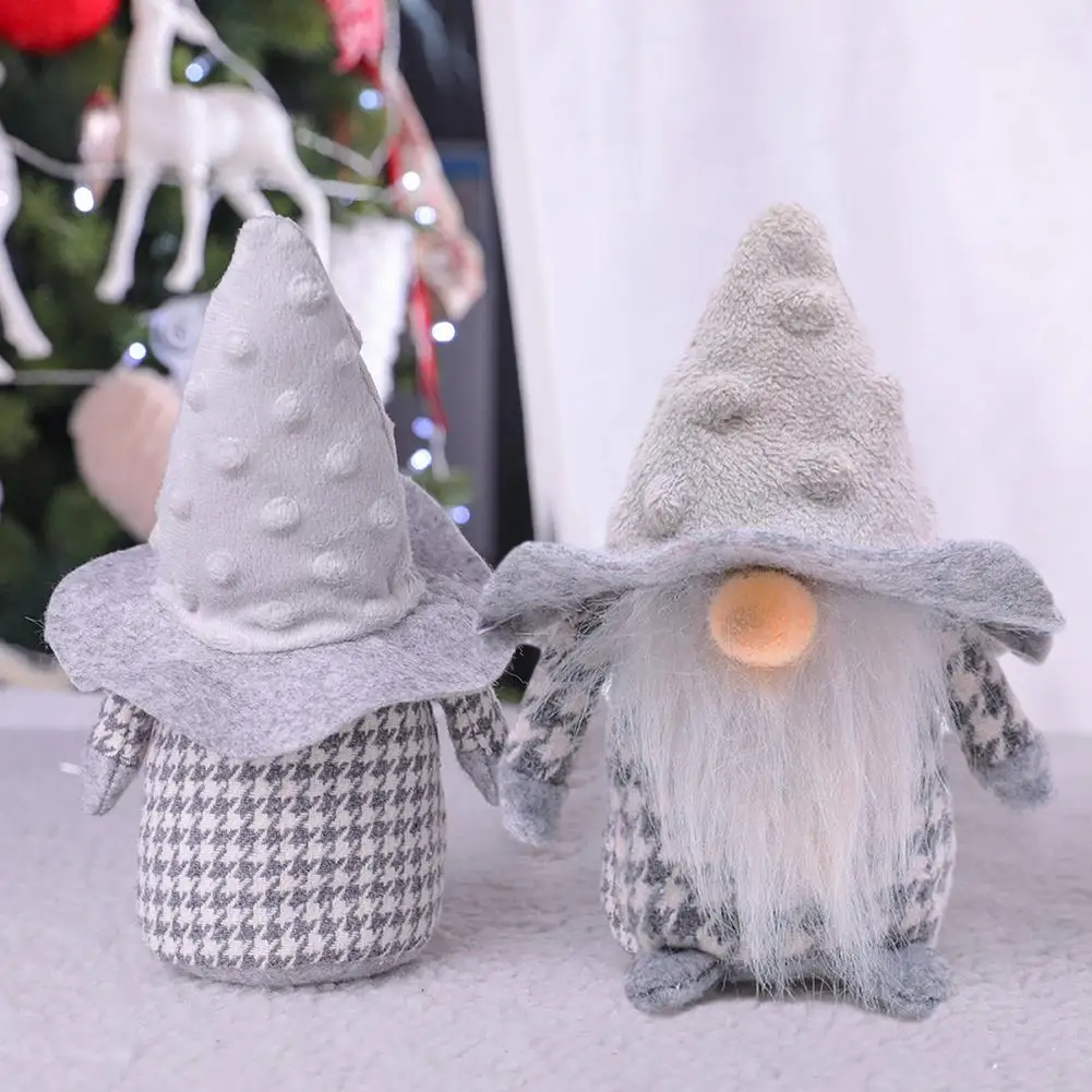 

Christmas Santa Gnome Plush Doll Handmade Scandinavian Tomte Nordic Swedish Christmas Elf Dwarf for Party Props Home Decor