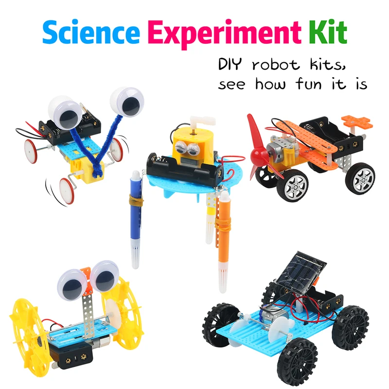 

5 Set STEM Science Experiment Kit with Solar Hybrid Car Doodle Robot kit Diy electronic kit Educational Gift for Boy