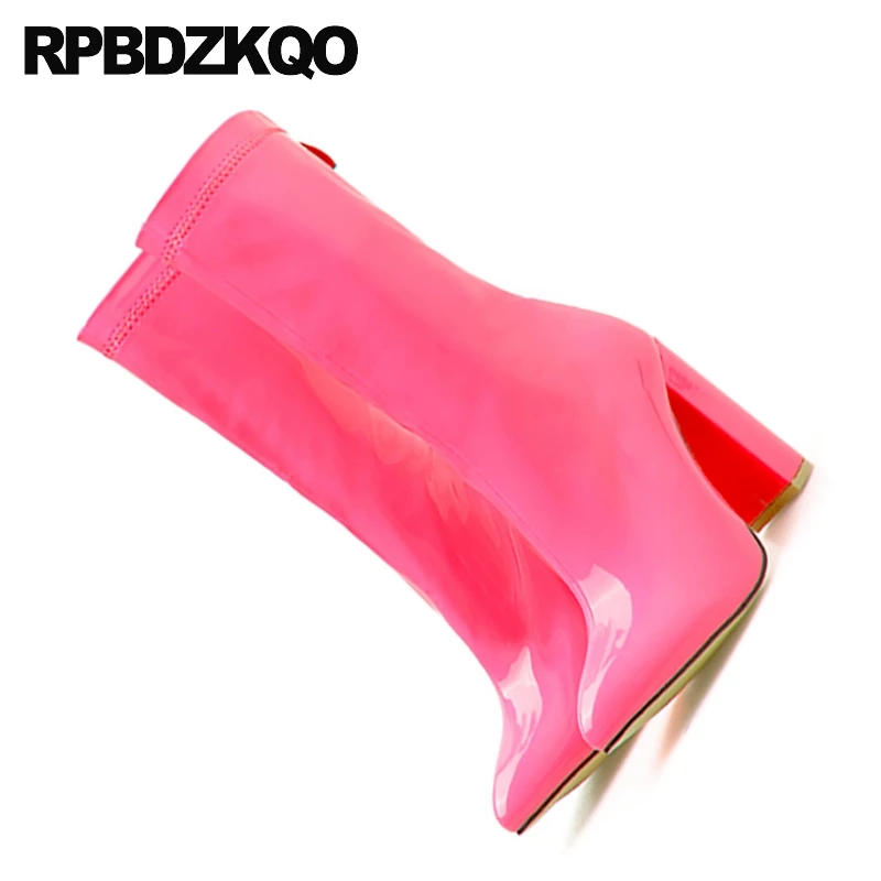 Extreme на не сужающемся книзу массивном розовая пикантная обувь высоком каблуке