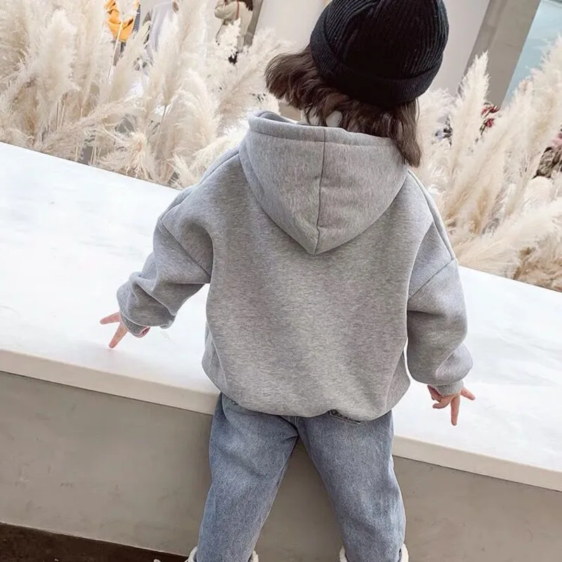 Детская толстовка для девочек уличная одежда розовая Милая детские толстовки