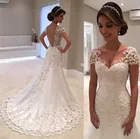 Женское свадебное платье, белое платье с рукавами-крылышками, платье невесты, 2020