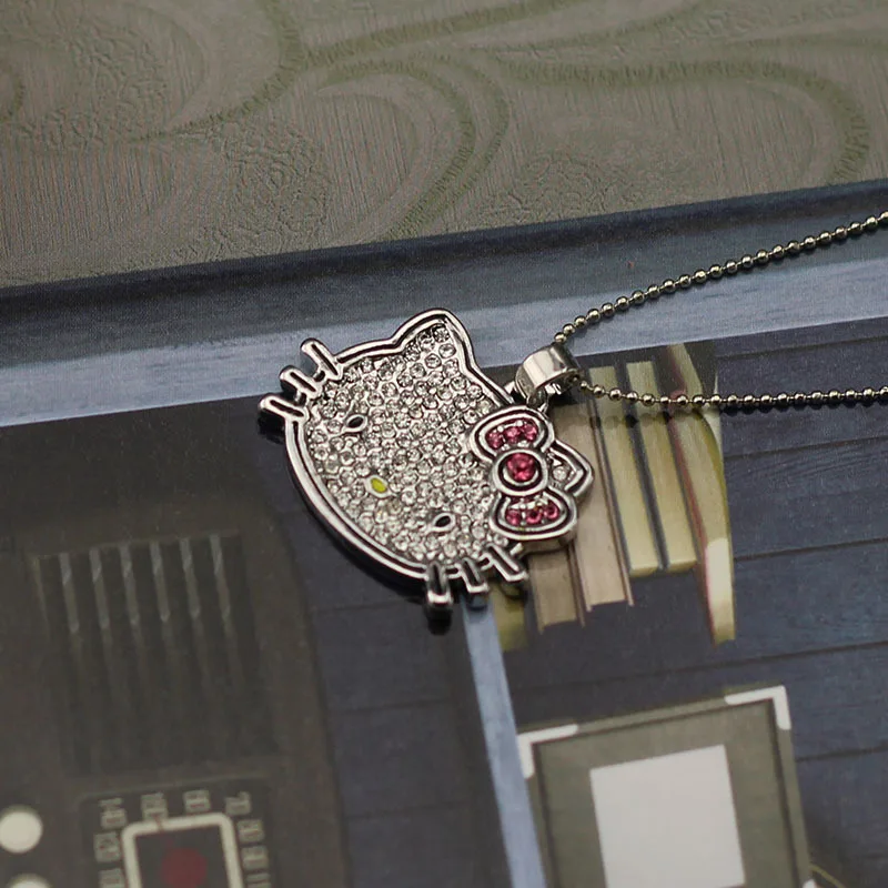 2020 New Silver Color Korea Crystal Cute hello kitty Cat Necklaces Pendants Fashion Jewelry for women | Украшения и аксессуары