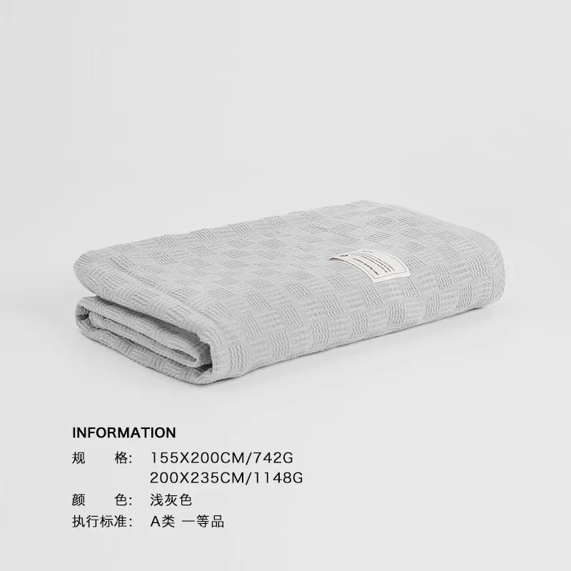 

155x200cm Large Cotton Swaddle Blanket Mommy Kids Use Soft Knitted Cotton Summer Baby Receiving Blanket