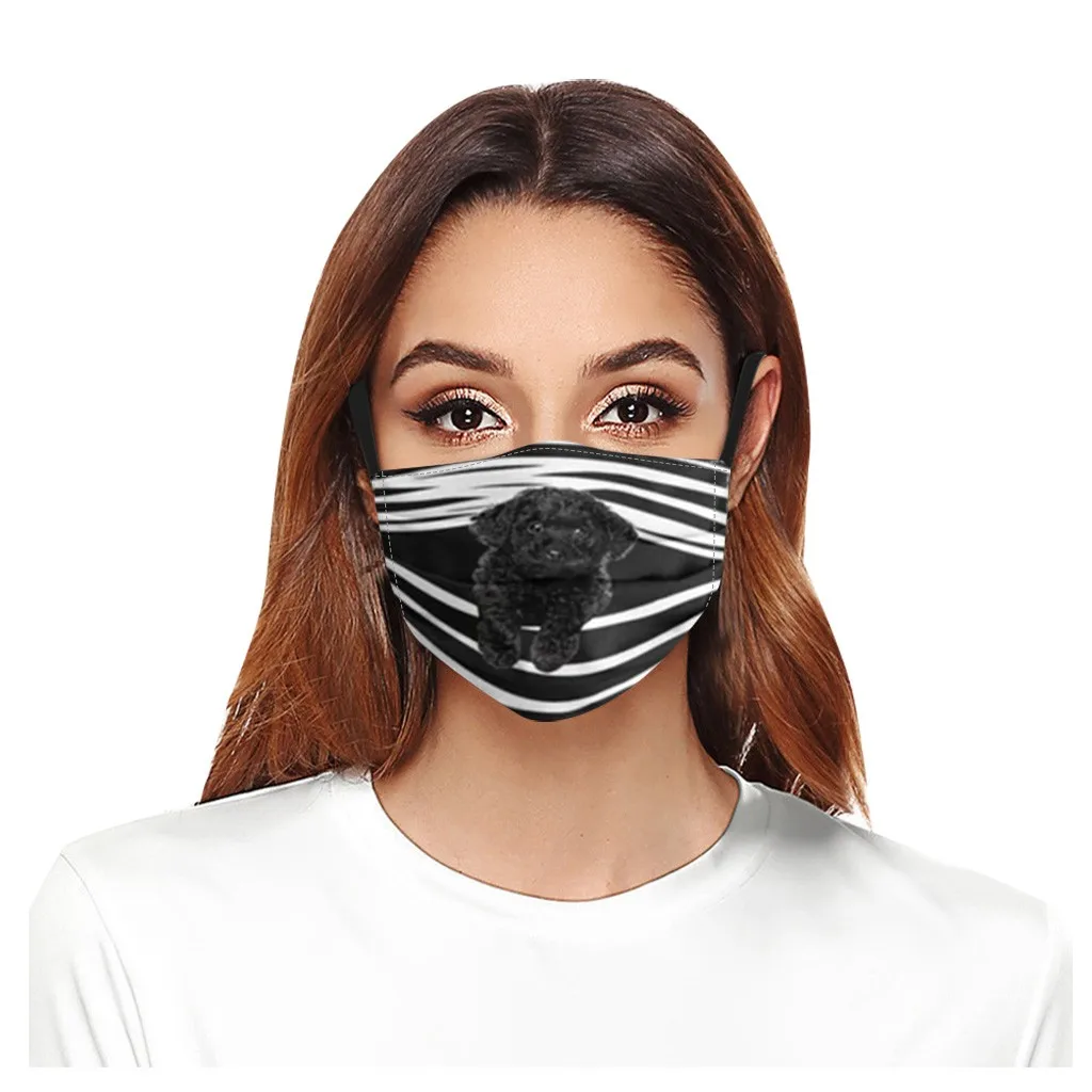 Воздухопроницаемая смываемая маска с принтами собак фильтр для лица можно
