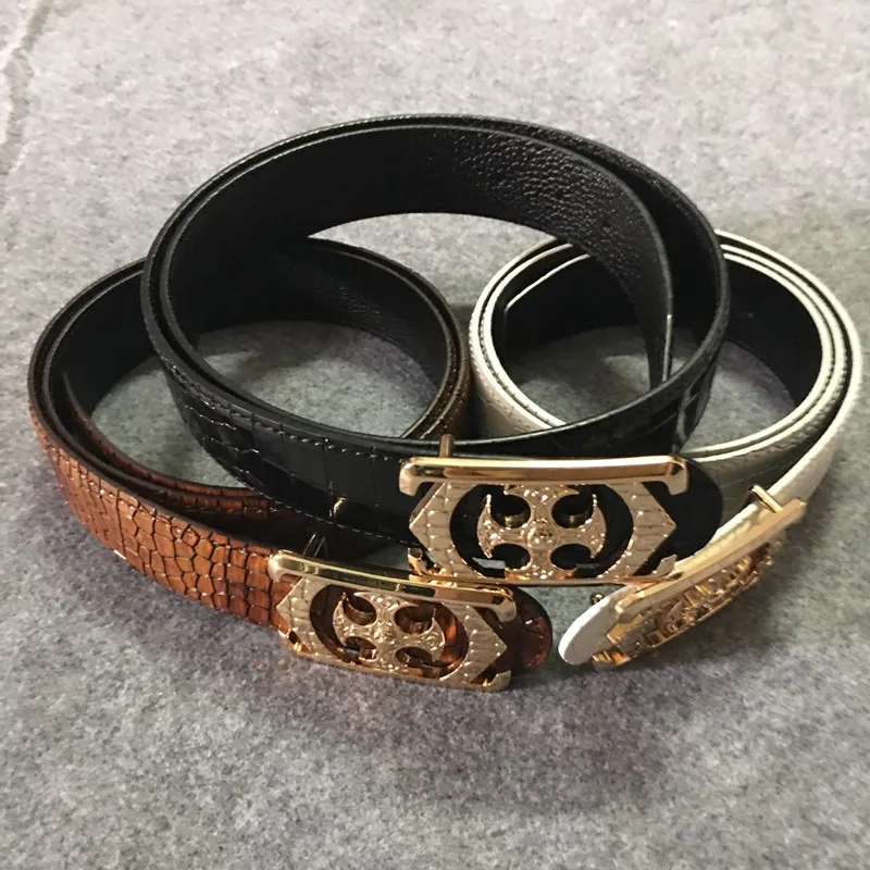 Ремень мужской с крокодиловой текстурой модный гладкий пояс пряжкой в