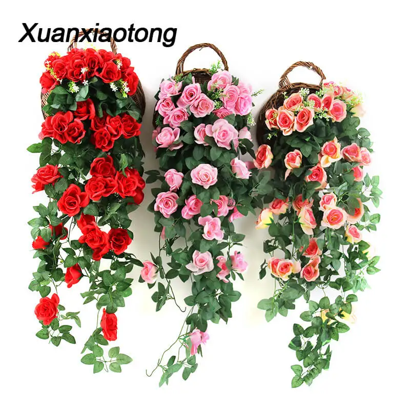Xuanxiaoong 18 головок красная роза настенный подвесной цветок лоза Искусственный Пион