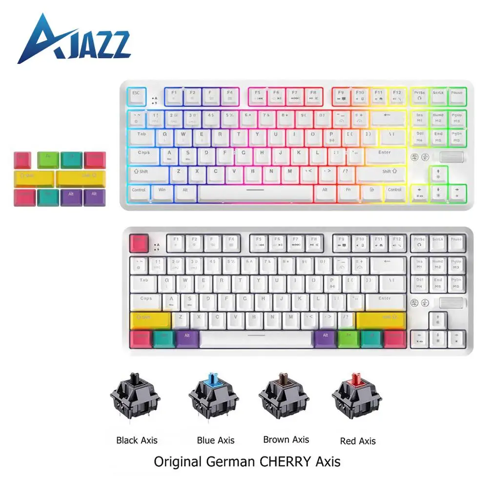 Ajazz K870T механическая клавиатура Bluetooth / Type C Проводная Двухрежимная 87 клавиш