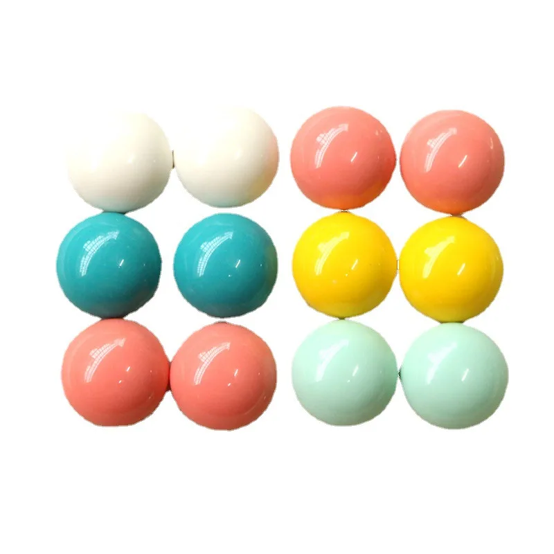 

Wholesale 100pcs 20mm Round Pastel Colors Resin Acrylic Cabochons Fashion Earring Necklace Pendant Charms DIY Ornament Patch