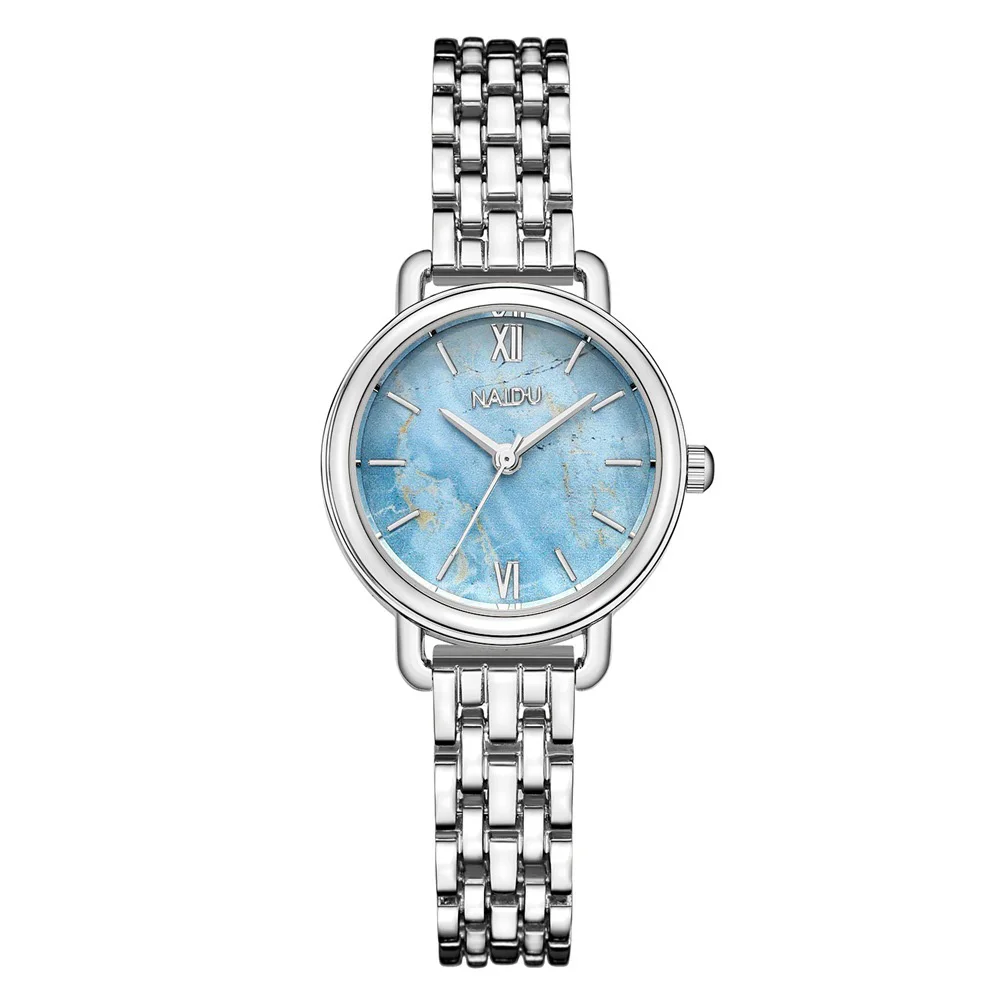 Женские мраморные поверхности браслет из нержавеющей стали Кварцевые наручные