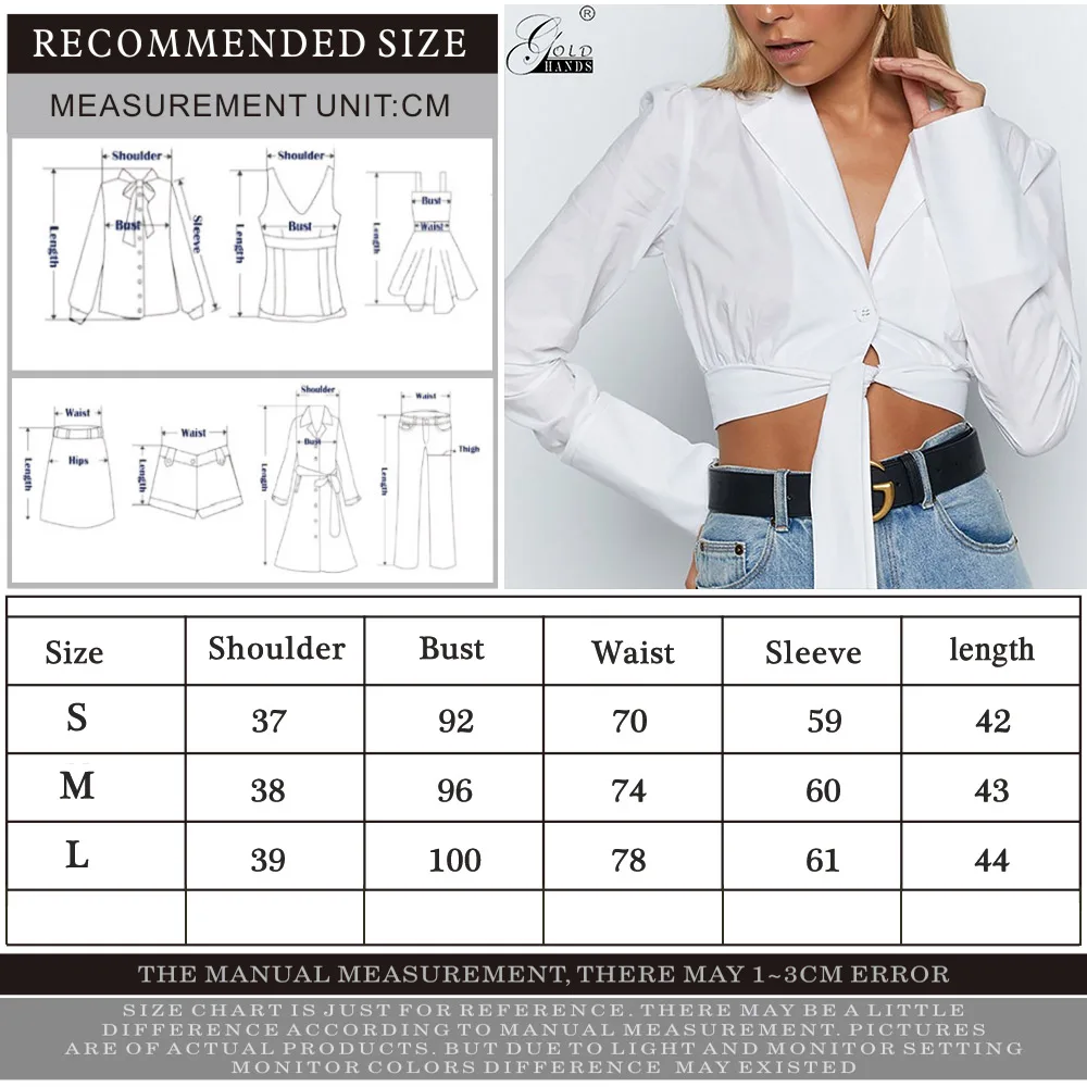 Золотые руки сексуальные белые с длинным рукавом Женские рубашки на шнуровке