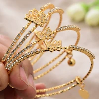 4pcslot dubai france gold color bangles female zircon stone butterfly bracelets for women cold color bangles wedding bracelet