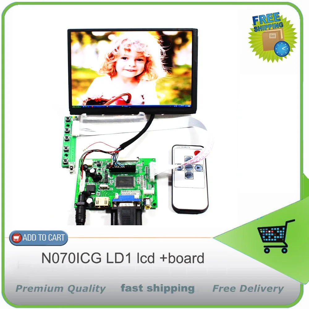 

(HDMI+VGA+2AV) Controller Board+N070ICG LD1 LD3 LD4 7" 7Inch TFT 1280*800 IPS LCD Display