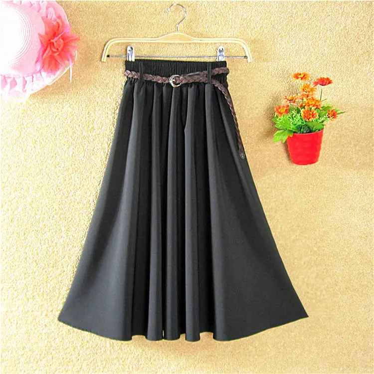 Весенне-летняя длинная юбка из горького флиса с надписью юбки эластичным поясом