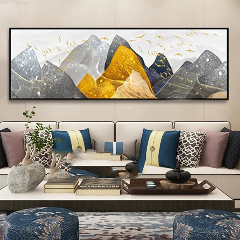 Простой Современный абстрактный пейзаж ручная роспись маслом живопись на холсте